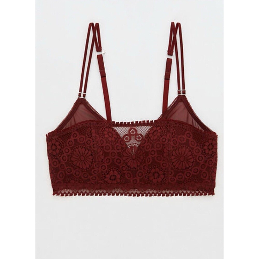 Aerie Real Power Wireless Push-Up Bra 32B Royal Berry